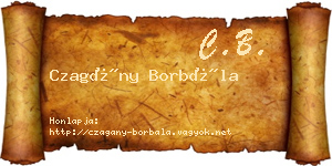 Czagány Borbála névjegykártya